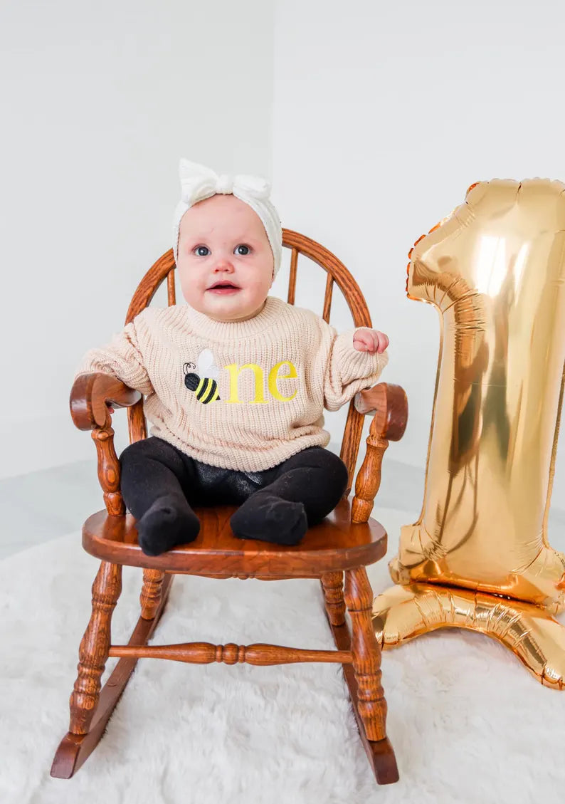 Bumble Bee ONE Sweater - First Birthday Outfit