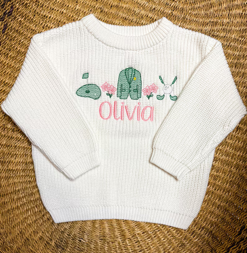 Custom Golf Sweater - Girls Personalized Outfit