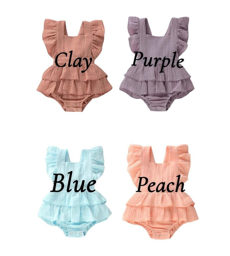 Custom Monogram + Vine Romper - Girls Personalized Outfit