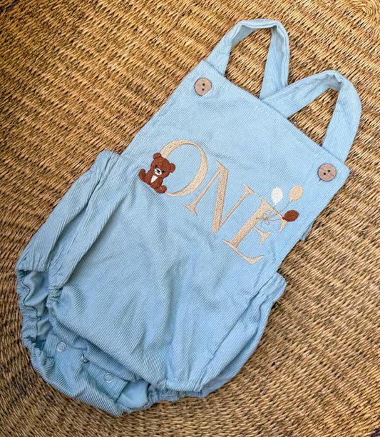 Custom Beary First ONE Romper - Kids First Birthday Outfit