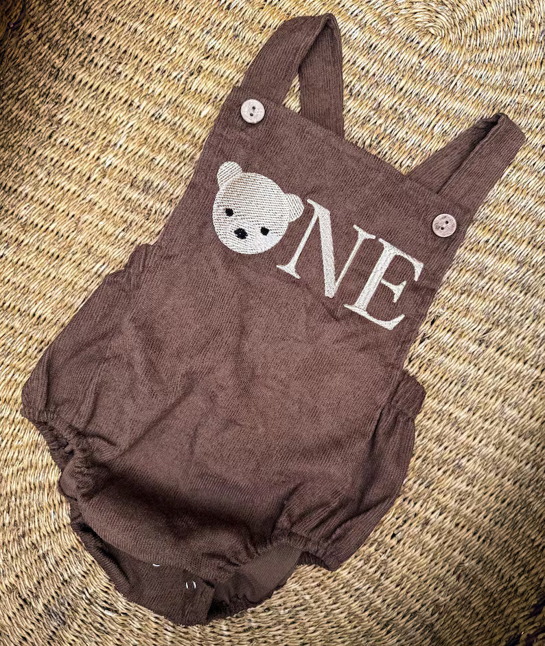 Custom Bear ONE Romper - Kids First Birthday Outfit