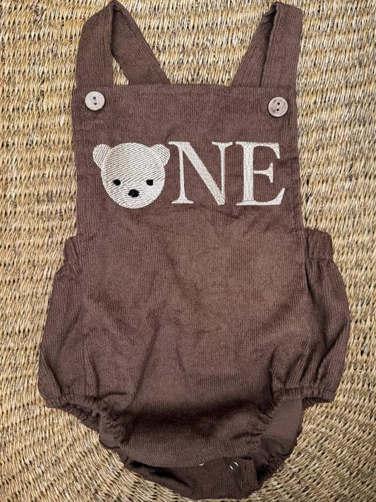 Custom Bear ONE Romper - Kids First Birthday Outfit