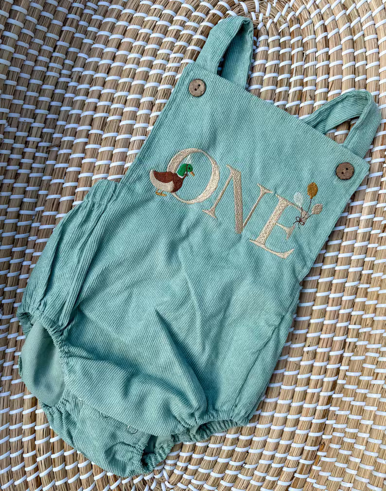 Custom Mallard Duck ONE Romper - Kids First Birthday Outfit