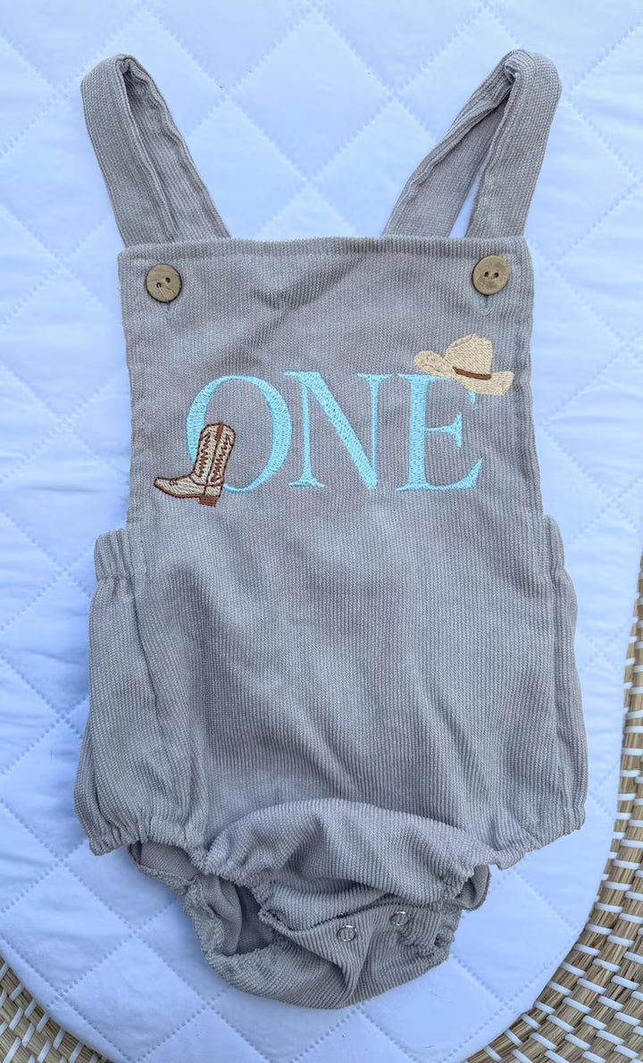 Western ONE Corduroy Romper - Kids First Birthday Outfit
