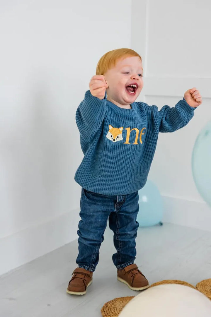 Fox ONE Sweater - First Birthday Outfit