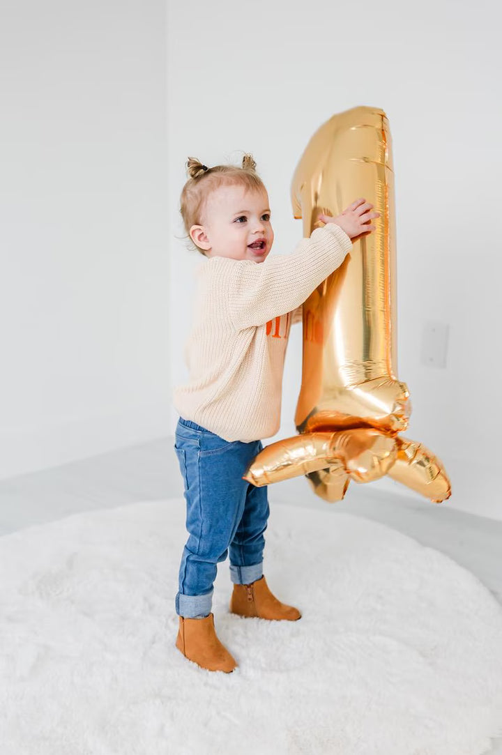 Pumpkin ONE Sweater - First Birthday Outfit