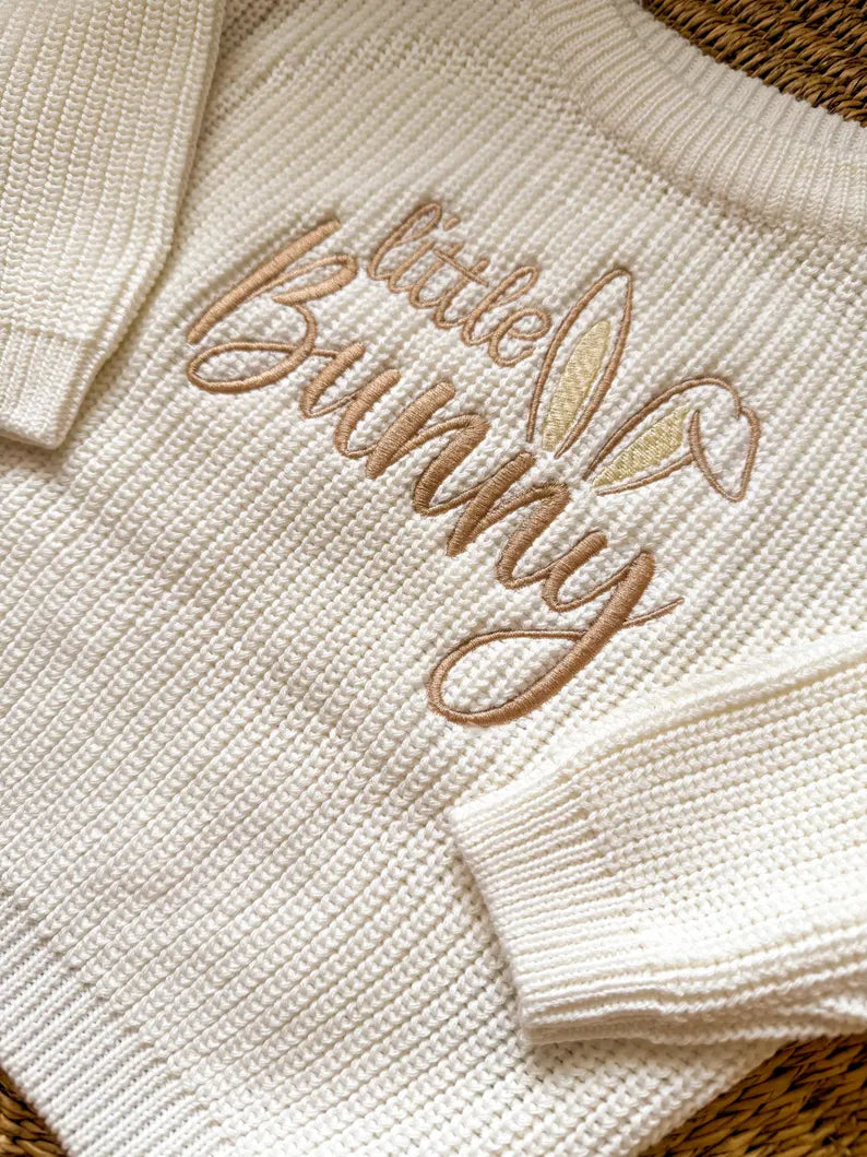 Custom Little Bunny Sweater - Kids Easter Outfit