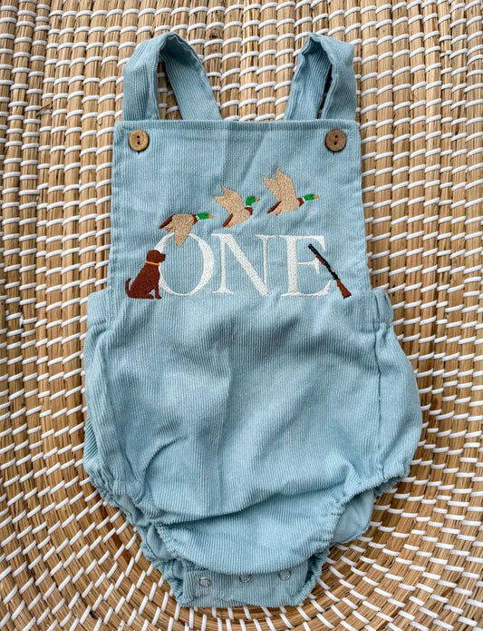 Custom Duck Hunting ONE Romper - Kids First Birthday