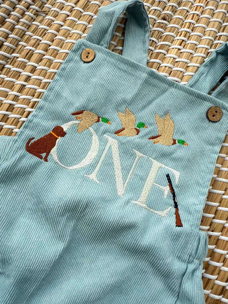 Custom Duck Hunting ONE Romper - Kids First Birthday