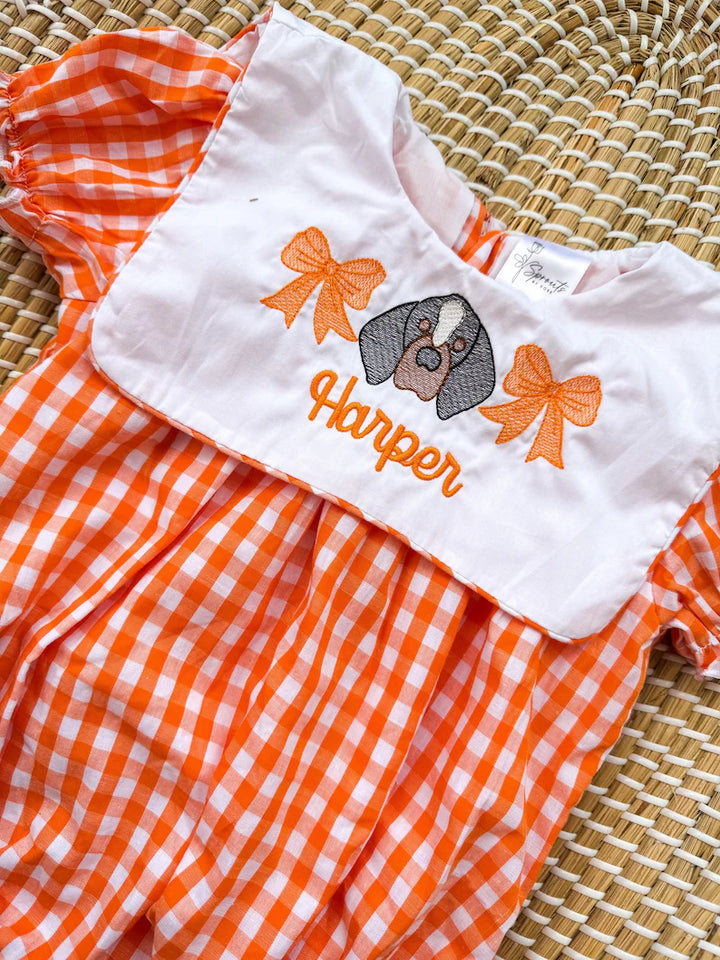 Vols Gingham Romper - Girls Game Day Outfit