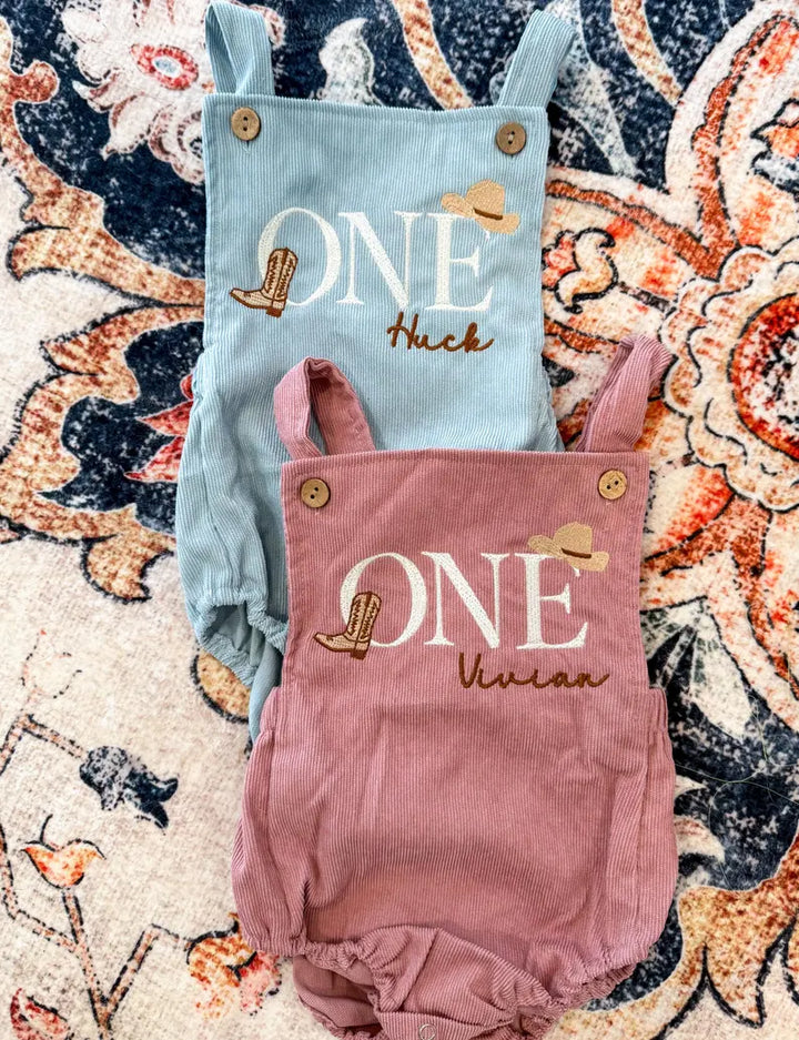 Western ONE Corduroy Romper - Kids First Birthday Outfit