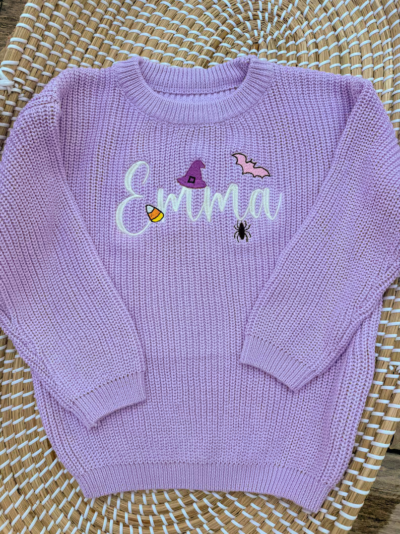 Custom Halloween Icon Sweater - Kids Halloween Outfit