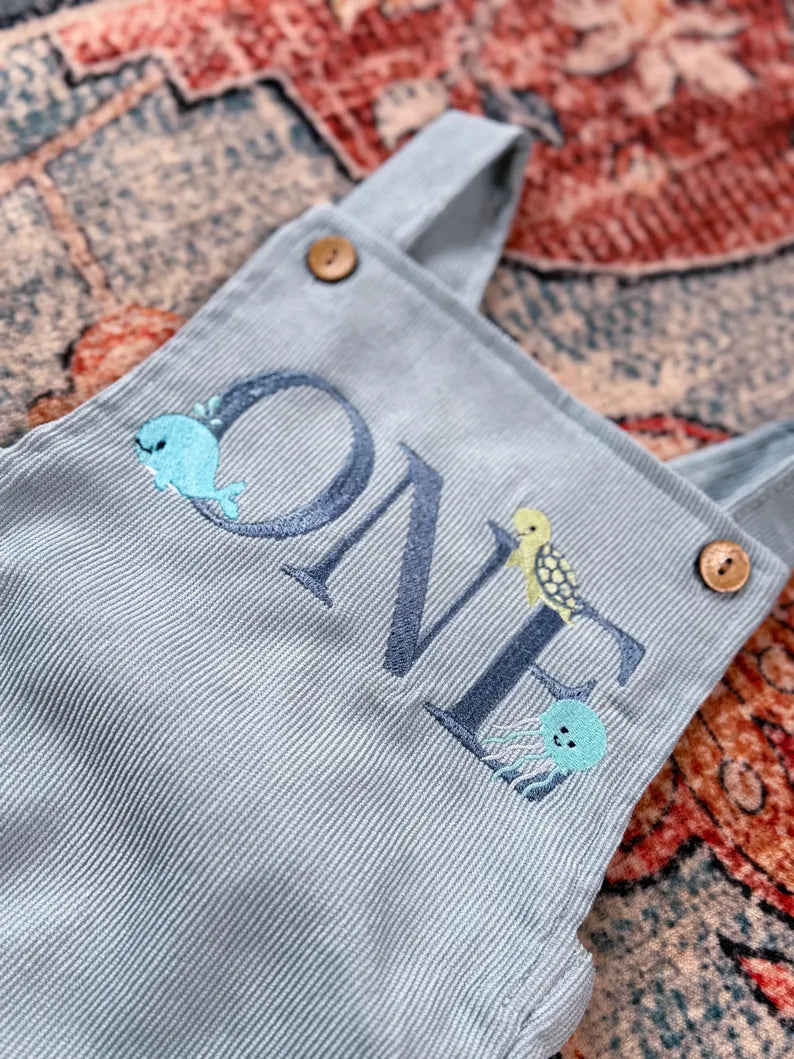 Custom Sea Animals ONE Romper - Kids First Birthday Outfit