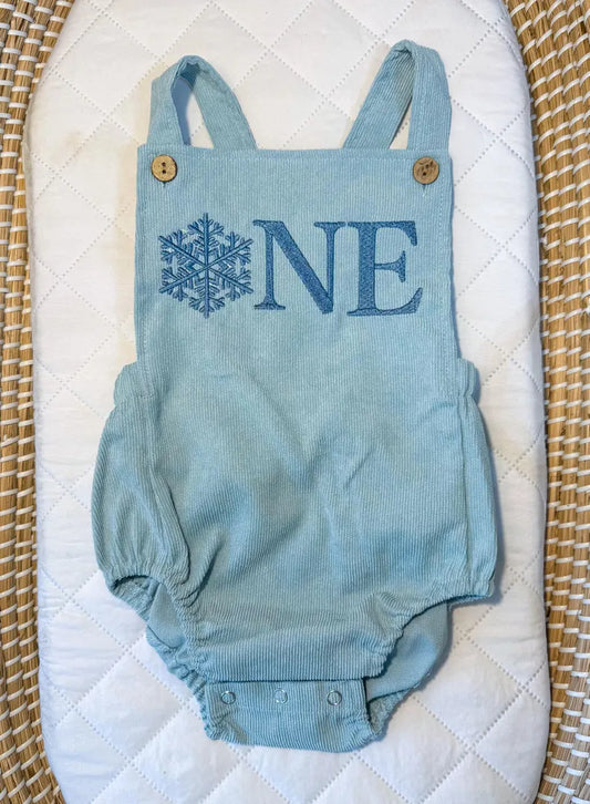 Custom Snowflake ONE Romper - Kids First Birthday Outfit