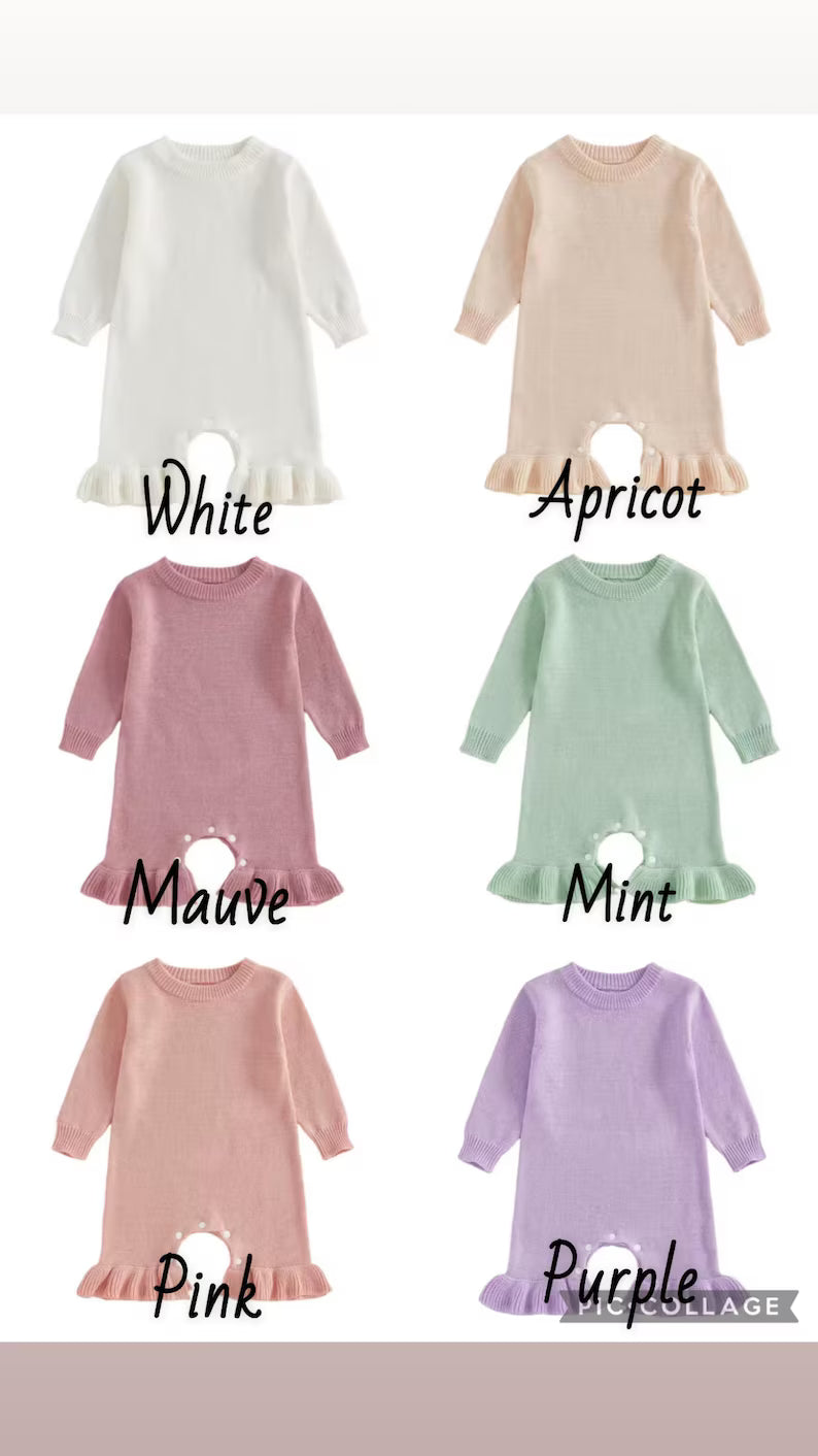 Custom Christmas Bow Romper - Girls Personalized Outfit