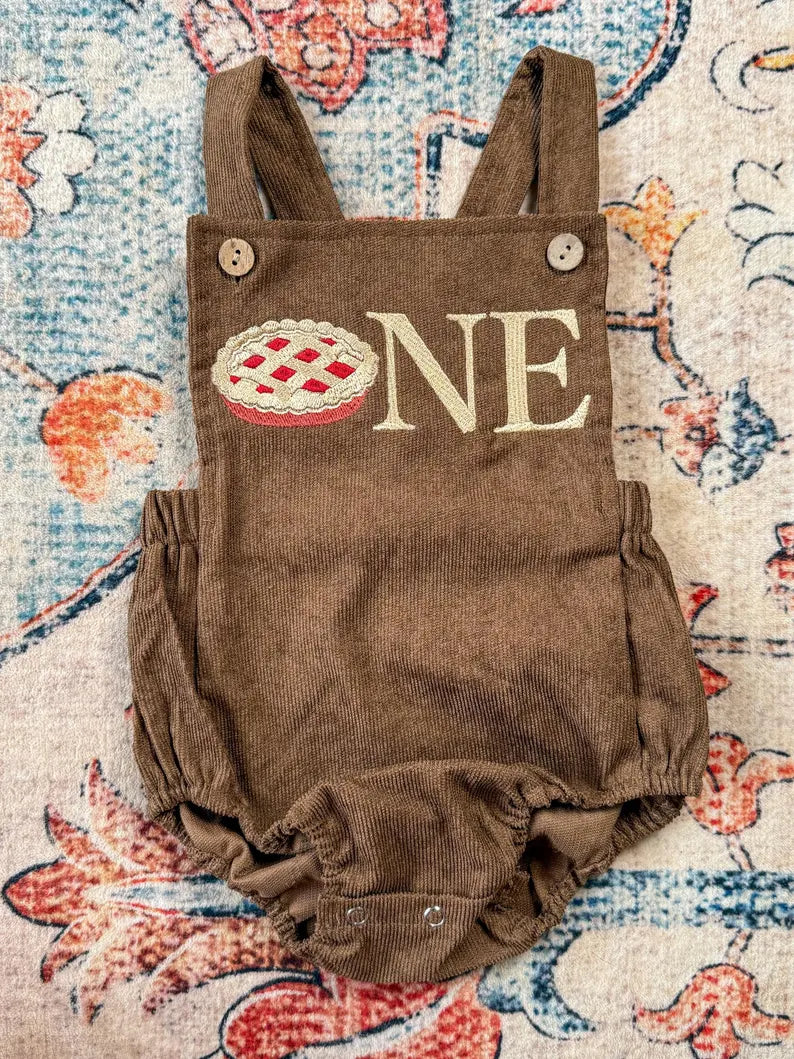 Custom Pie ONE Romper - Kids First Birthday Outfit